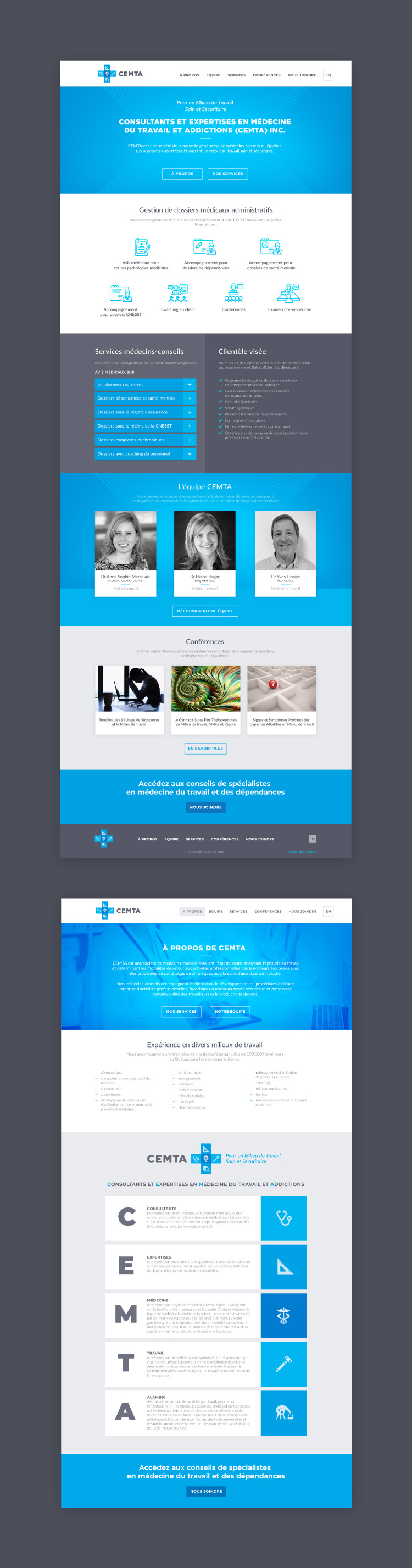 medical website design - pages desktop